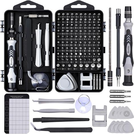 Kit d'outils de réparation 122 en 1 pour électronique, ordinateur, téléphone, console (1/5)