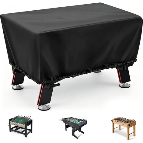 – Housse de table de babyfoot imperméable pour adultes, résistante à la poussière, rectangulaire, noire, 145 x 115 x 72 cm (1/5)