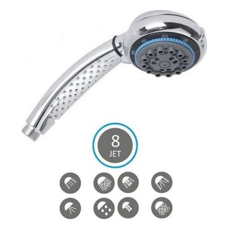 Doccetta 8 getti Mod. Naos 85 mm cromato per cabina doccia vasca da bagno (1/4)