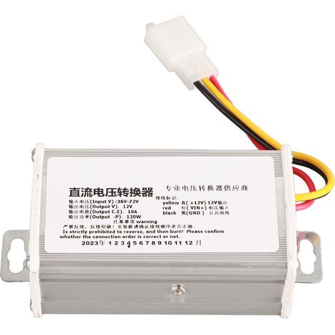 Convertisseur DC 36V-72V vers 12V 10A 120W Adaptateur Transformateur pour Trottinette Électrique (1/5)