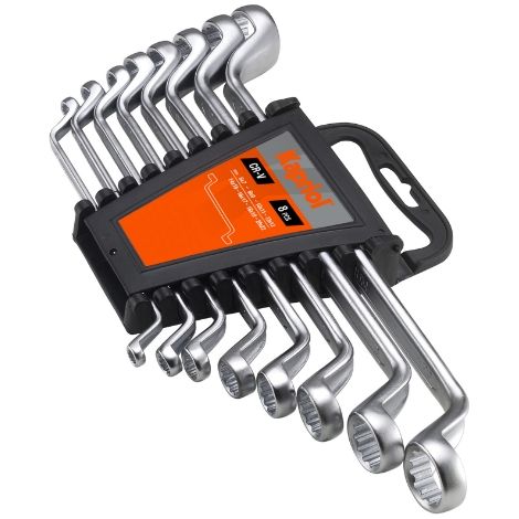 Set chiavi ad anello piegate 8 pcs in acciaio crono vanadio (1/2)