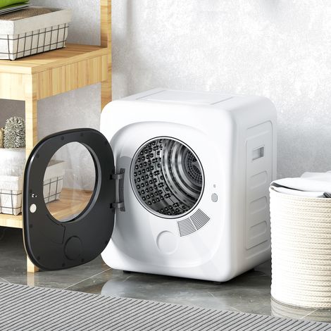 Sèche-linge à évacuation portable 4 Kg. sèche-linge 800 W compact. 5 modes de séchage. minuterie. blanc