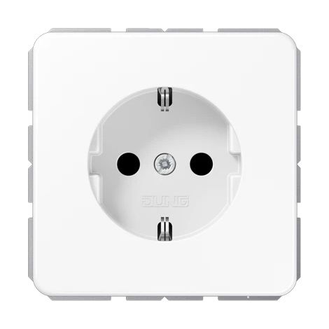 Jung Presa SCHUKO®, 16 A 250 V , morsetti a vite, duroplastico, serie CD, bianco alpino CD 1521 WW