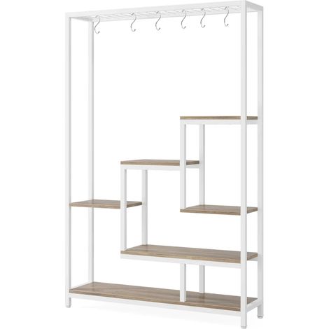 Étagère pour plantes à 7 niveaux avec cadre métal et panneaux en bois pour intérieur (1/5)