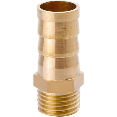 Raccord cannelé en laiton 1/2", filetage femelle, épisseur de métaux, barbillons, raccord tuyau, connecteur adaptateur pour air, eau, huile (épaisseur 8 mm) Filetage Mâle G1/4 12MM (1/5)