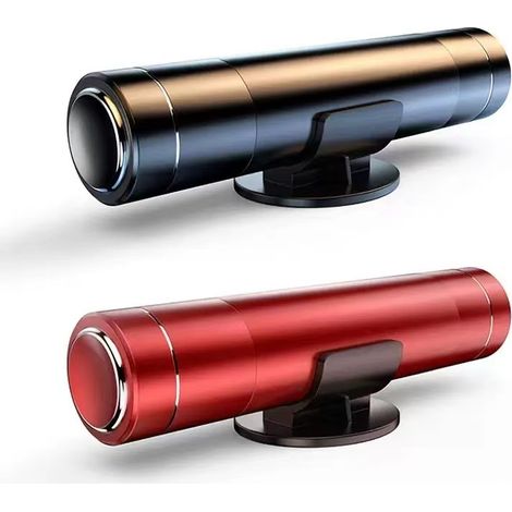 Marteau de sécurité en 2 parties - Marteau de voiture - Accessoires auto - Marteau de sécurité - Marteau de vitre - Coupe-ceinture de sécurité - Alliage d'aluminium - Rouge/Bleu (1/4)