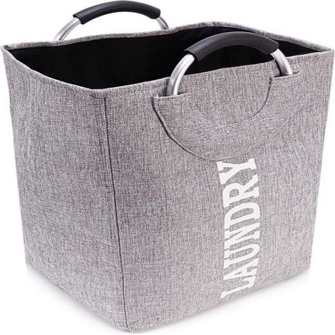 Panier À Linge - 32 X 28 X 49 Cm - 44 L - Pliable - Avec Poignées - Pour Tri Et Rangement Familial
