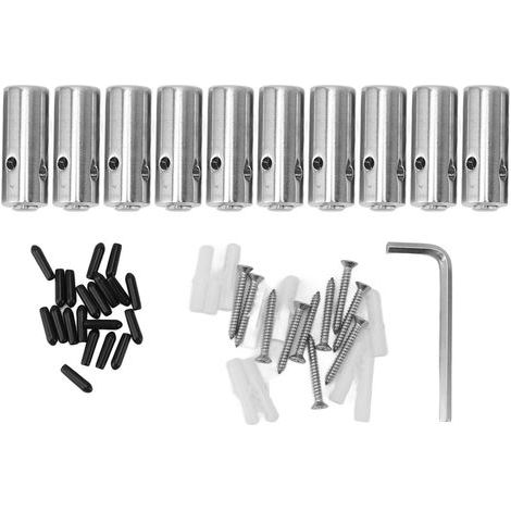 Traliccio in metallo per piante rampicanti, fissaggio esterno in acciaio inox, kit per parete verde, sistema di cavi con clip a croce, 10 clip (1/5)