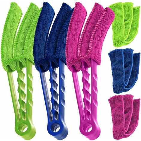 Green Mobility-Duster pour stores de fenêtre, lot de 3 brosses pour volets de climatiseur avec 3 manchons en microfibre. (1/5)