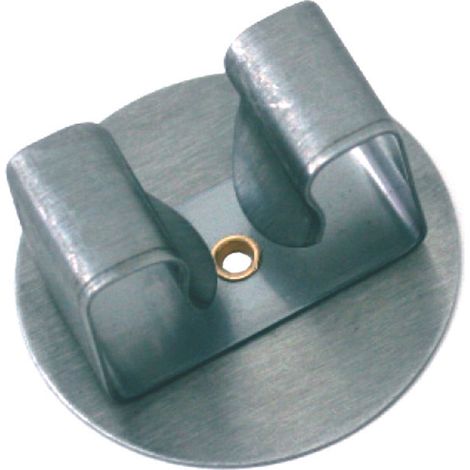 Gancio appendiscopa 1 posto acciaio inox con tondo