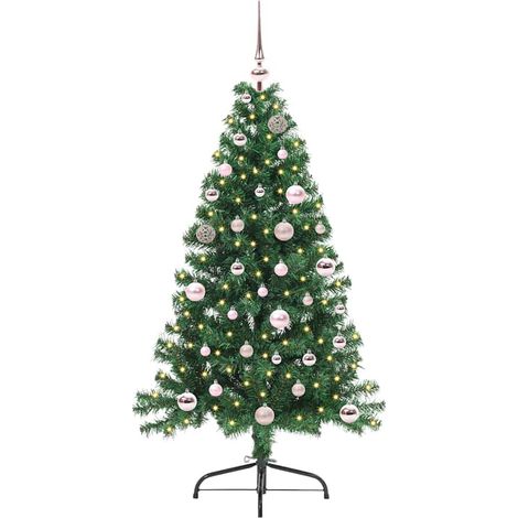 Albero di Natale Albero natalizio Albero festivo artificiale con luci integrate Verde 150 cm (1/5)