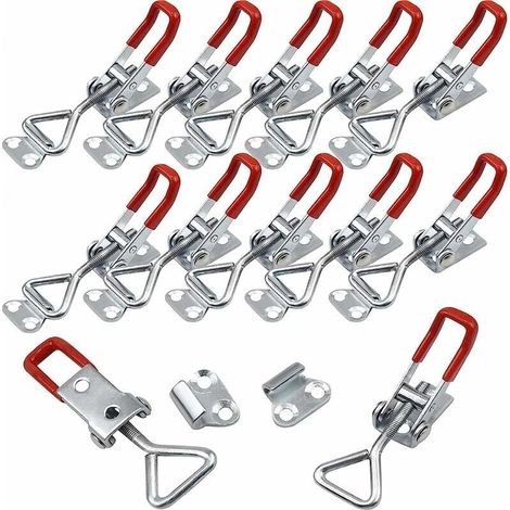 [NEVER USED] 16 pieces metal toggle latches, adjustable toggle latches, carpenter latch lever, tension latch, door quick release capacity (1/4)