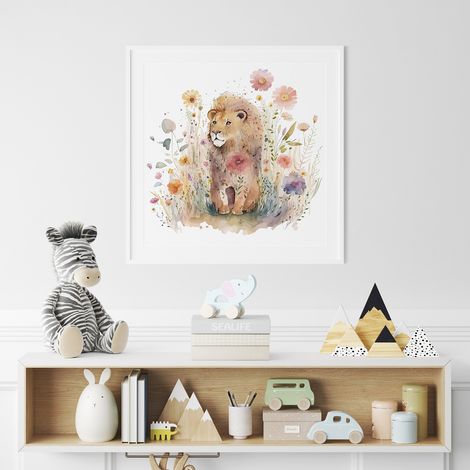 Poster / Affiche carrée Enfants - Lion - 50x50 cm (1/3)