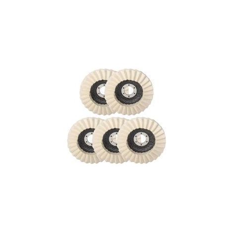 5 Pcs Disque de Polissage en Feutre de Laine, 125mm x 22,2 mm Disque Polissage Feutre, Disque Lamelle Feutre, pour Polissage Verre, Métal (1/4)