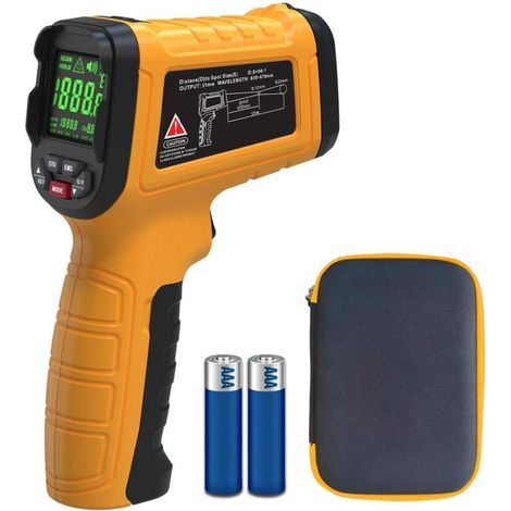 BSIDE H3 Thermomètre Infrarouge Haute Température -58℉2552℉(-50℃1400℃) 50:1, Pyromètre avec LCD Couleur Mémoire Pistolet de Température Laser Sans Contact pour HVAC Industrie Four Forge Fonte Pizza (1/5)