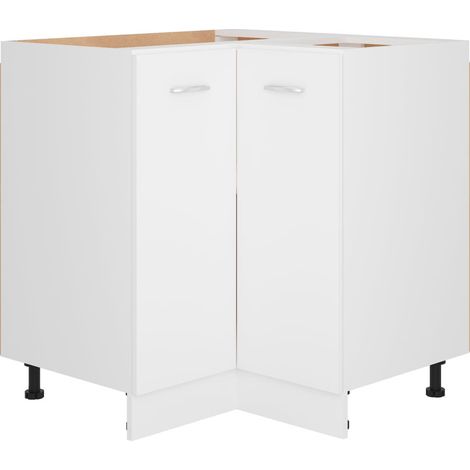 Armoire plancher d'angle Blanc 75,5x75,5x80,5 cm (1/5)