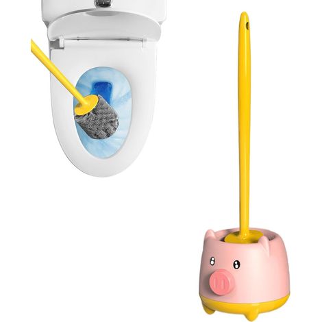 Toilet Brush & Holder,Cartoon Animal Design Effective for Cleaning Bathroom Toilet Brushes and Holders with Adjustable Brush Head (1/5)