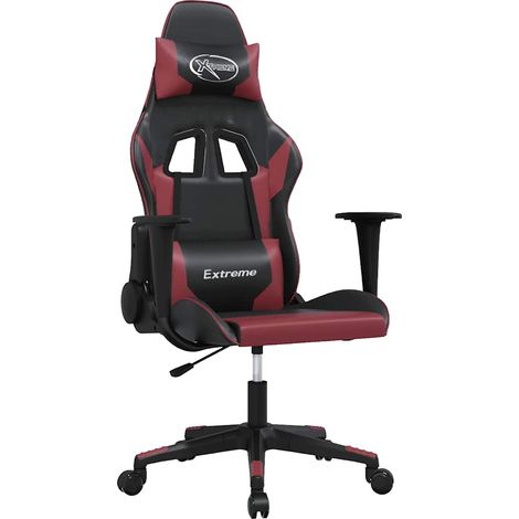 Maison Exclusive - Sedia Gaming Massaggio Nero e Rosso Vino in Similpelle (1/5)