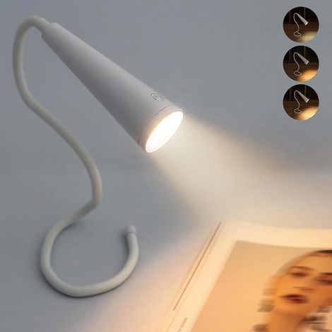 Lámpara de lectura LED portátil recargable de 1200 mAh para el cuello, con 3 colores y niveles de brillo, Flexible para usar en la cama, tejer (1/5)