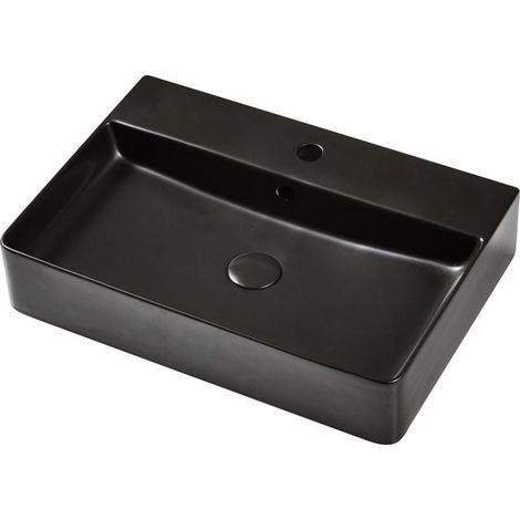 Primaster Keramikwaschbecken 50 cm Prag schwarz matt Waschtisch (1/3)