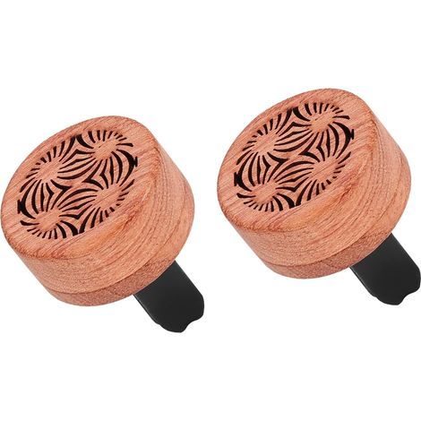 BEBUSINGOTO Diffusor für ätherische Öle fürs Auto, 2 Stück Holzblumen-Diffusor fürs Auto, Mini-Aromatherapie-Diffusor aus Holz für ätherische Öle