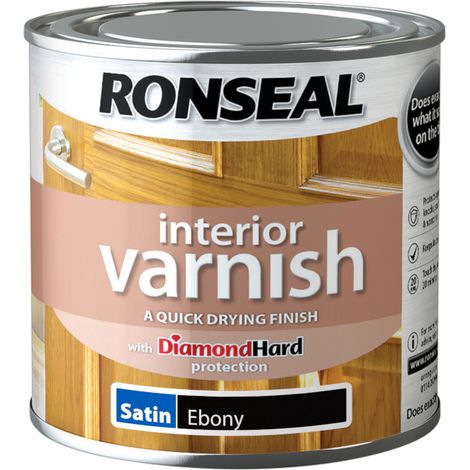 Ronseal Interior Wood Varnish - Ebony - Satin - 250ml