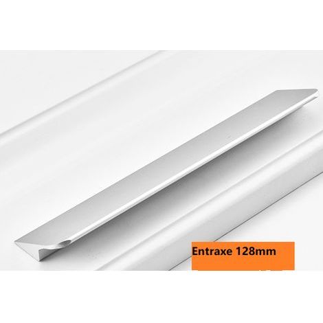 TAISHENGDA-Lot de 10 poignées de meubles – Poignée de cuisine argentée, poignée de meuble noir mat, alliage d'aluminium, entraxe 128 mm (1/4)
