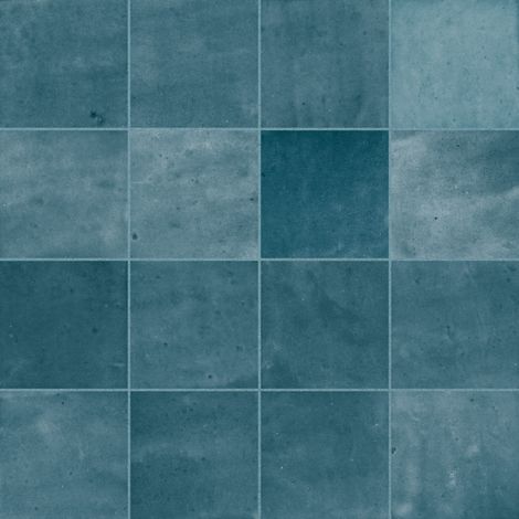 Carrelage effet Zellige Bleu Océan 10,7x10,7x0,85 cm Samorel - Mur intérieur (vendu par carton de 0,5 m²) - RO'MA CARRELAGE