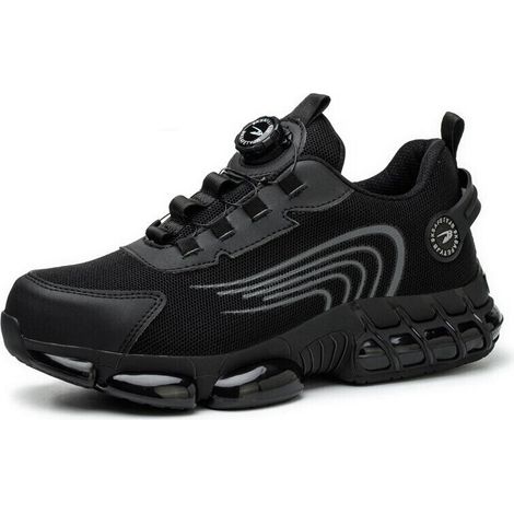 Work safety shoes – Twist-button design, crush-resistant and puncture-resistant construction, lightweight and breathable sneakers, boots for men and women, size 44