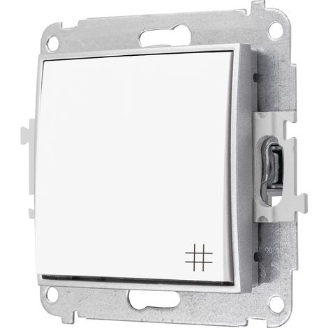Interruttore a croce senza cornice Karlik mini bianco/argento (1/4)