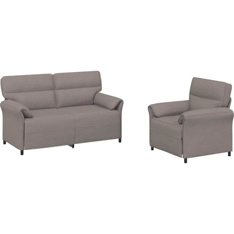 Ensemble de Canapés 2 pc Taupe Tissu vidaXL (1/5)
