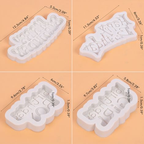 Moule à gâteau d'anniversaire en silicone, moule à lettres, outil de pâtisserie pour chocolats, bonbons, biscuits et puddings faits maison (1/5)
