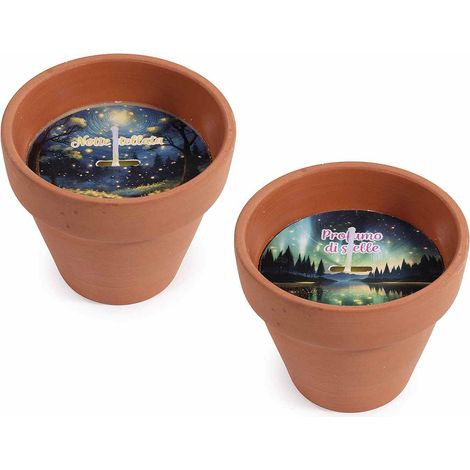 Candele alla Citronella in vasetto di terracotta, set da 16 pezzi, Ø 7,5 cm x 6 H