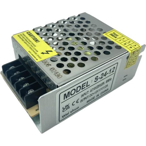 12V 2A 24w alimentation transformateur Avec protection contre les courts-circuits et les surcharges Pour l'automatisation industrielle Éclairage LED Surveillance AC220V à DC12V (1/5)
