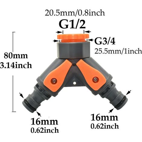Raccord rapide mâle/femelle 3/4 pour robinet d'arrosage, filetage pour tuyau d'arrosage, vanne à bille, adaptateur pour pistolet d'arrosage (1/5)