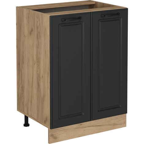 Mobiletto base cucina R-Line, Antracite casa di campagna, 60 cm senza piano di lavoro, Vicco