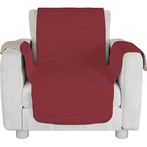 Italian Bed Linen Copridivano bicolore in microfibra TRENDY, Bordeaux/Panna, 1 Posto (1/5)