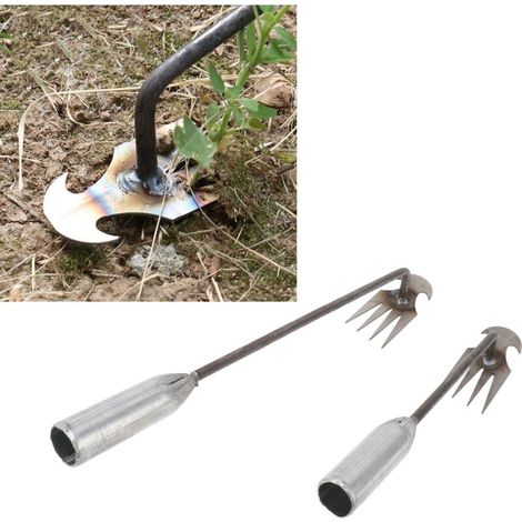 Outil De Désherbage Manuel 2 Pièces Pour Jardinage - Pelle Et Griffe En Acier Manganèse, Manches De 30 Cm Et 40 Cm - Idéal Pour Le Nettoyage Du Jardin-KZQ (1/5)