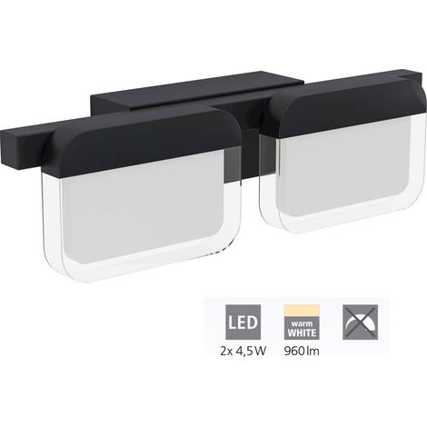 Wall Light Ervidel Noir Satiné, clair L: 328 H: 9cm 3000k (1/4)