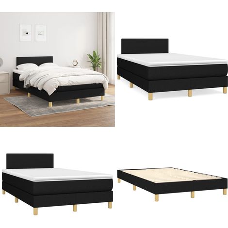 Boxspringbett mit Matratze Schwarz 120x200 cm Stoff - Boxspringbett - Doppelbett - Schlafraum - Bettenrahmen - Matratze - Home & Living (1/5)