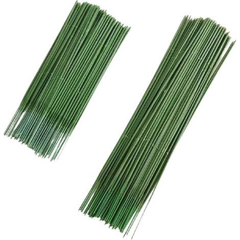Fil de Fleuriste, 200 Pièces de Tige Florale en Plastique, Tige de Fleur Artificielle, Fil de Bout de Plante, Fils de Fleuriste Vert, Fil Floral (1/4)