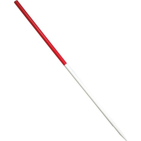 Mondelin – Jalon rouge/blanc 1m – Ruban de signalisation emboîtable – Pour marquage et délimitation – Diamètre 22 mm, poids 600 g (1/3)