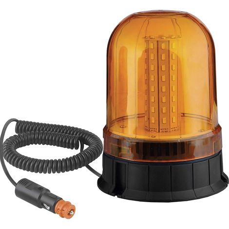 Orangefarbene LED-Warnleuchte – 1 Stück – Magnetfuß – 12/24 V – Industriefahrzeuge (1/5)