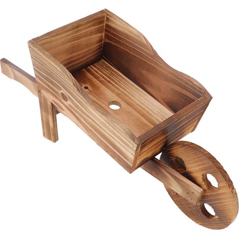 Pot de Fleurs en Bois Brouette Innovant pour Plantes Succulentes, Décoration de Jardin et Intérieur