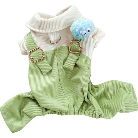 Salopette pour chien, garde au chaud, mouvement libre, combinaison douce pour chiot, petits vêtements à la mode avec boucle pour printemps et automne, vert L (1/5)