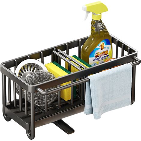 Porta spugne per lavello da cucina, organizer per spugne da cucina in acciaio inox 304 antiruggine con divisorio