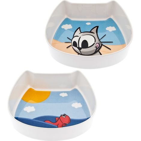 Set 2 Ciotole in melamina modello Summer per gatti