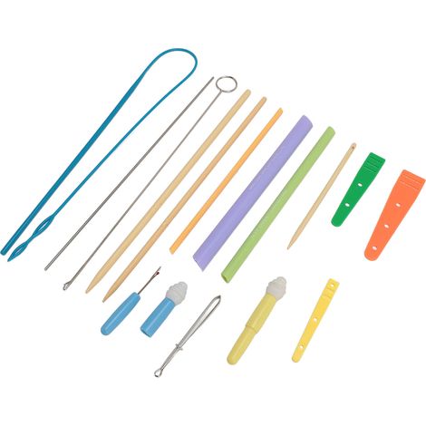 Schnellwende-Stoffset mit Stoffschlauchwender und Kordeleinfädler, Nahttrenner-Set für Bastelarbeiten, Nähen und Stricken (1/5)