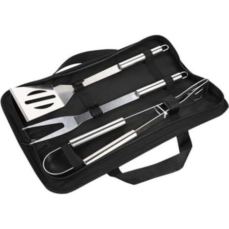 Ensemble de 3 couverts pour barbecue d'extérieur : spatule, fourchette et pince en acier inoxydable accessoires de cuisine (1/5)