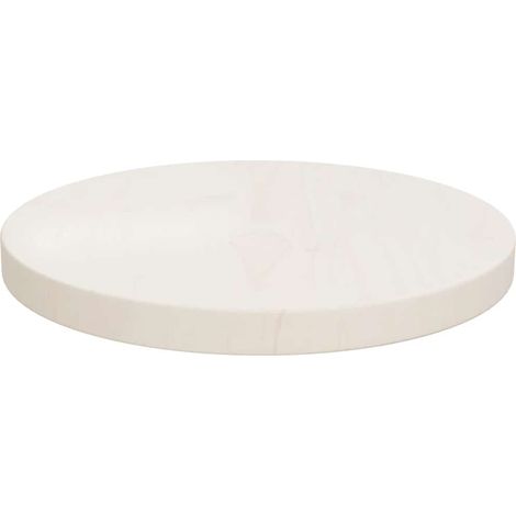 Maison Exclusive - Piano Tavolo Bianco Ø30x2,5 cm in Legno Massello di Pino